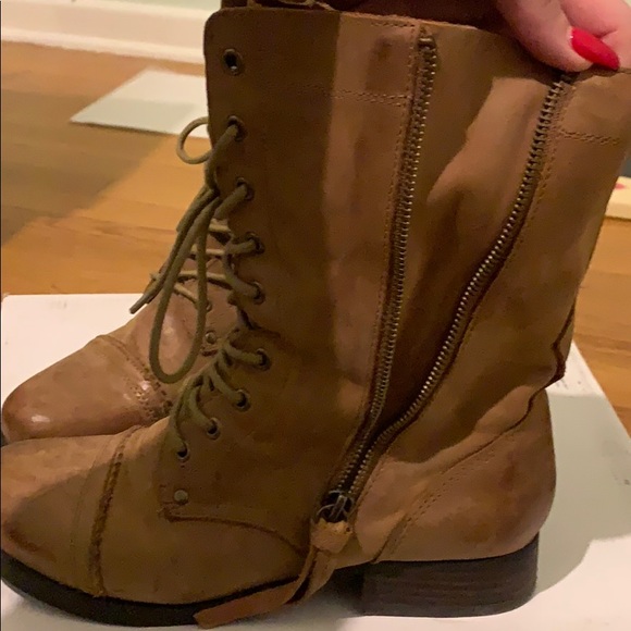 Suede Distressed Aldo Combat Boots - Picture 7 of 8
